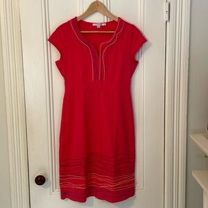 Boden Cotton Cap Sleeve Sun Dress Size 4 Pink Coral